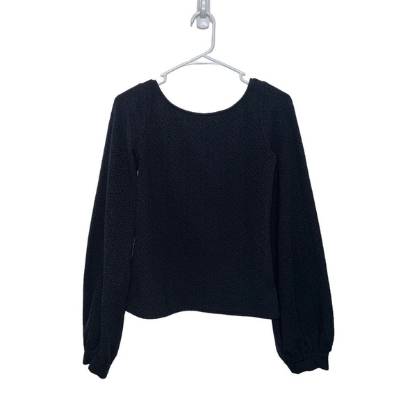 Free People Strappy Crisscross Open Back Blouse Long Sleeve Black Women XS - Picture 2 of 4